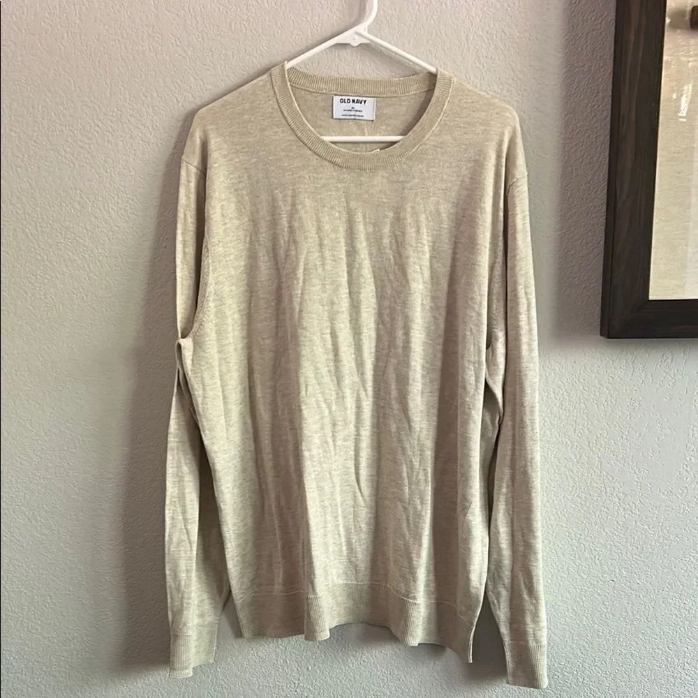 Old Navy Beige Long Sleeve Sweater Sz XL NWT cotton and polyester